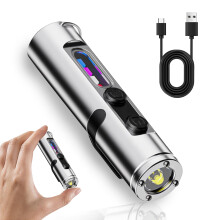 Rechargeable Waterproof Tactical Flashlight with  Lumens, Magnetic Mount, 9 Modes for Camping