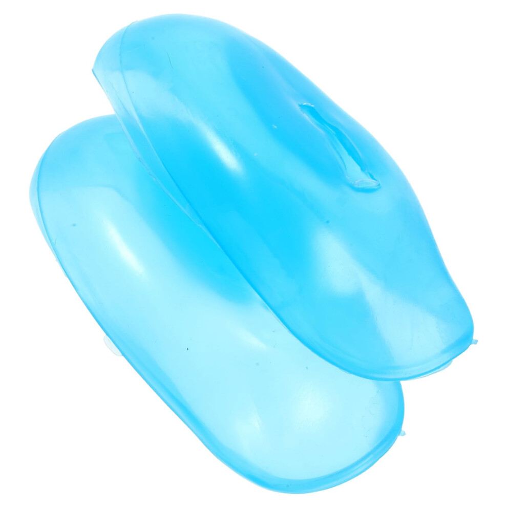 Hair Dye Ear Covers Silicone Ear Protectors Soft Flexible Fit Reusable Ear Shields for Salon Use Sky Blue