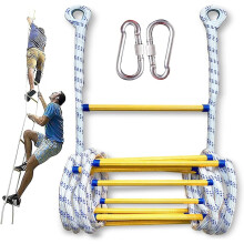 Fire Escape Ladder 20m 65.6ft Rope Ladder for Home and Balcony Evacuation, Durable Tangle Design
