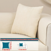 (Off White, Pillow Case 17.8*17.8in (45*45cm)) 1pc Solid Chenille Sofa Cushion Cover All-Season Universal Easy Modern Anti-Slip Sofa
