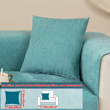 (Green, Pillow Case 17.8*17.8in (45*45cm)) 1pc Solid Chenille Sofa Cushion Cover All-Season Universal Easy Modern Anti-Slip Sofa