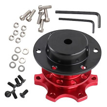 Racing Steering Wheel Quick Release and Height Adapter Set Red Durable Easy Installation