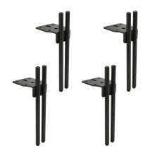 4pcs 18cm Black Hairpin Table Legs, Durable Steel Furniture Legs with Screws and Protectors, Modern Industrial Style for Desk and Cabinet