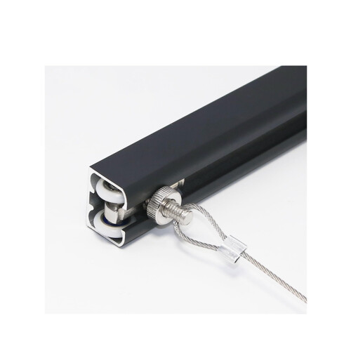 Ceiling Mounted Picture Hanging System 100CM Black with Adjustable Rails and Hooks for Art Display