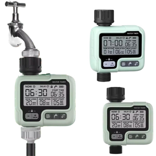 Automatic Water Timer with Large Digital Display, Programmable Garden Irrigation Timer, Water Saving Design 1