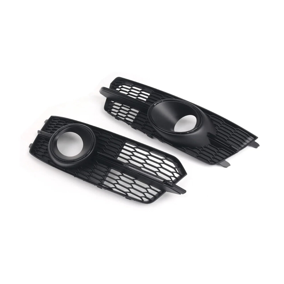 2X Fog Grille For Audi A6 C7 A6l Sline 20152018 Honeycomb Front Bumper Cover 4G0807681ag Light/Black 9045646527079