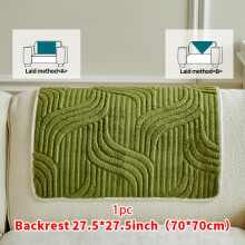 (Green, Backrest 27.5*27.5in (70*70cm)) 1pc of Comfortable Fleece Sofa Cushion Suitable for All Seasons, a Easy Modern