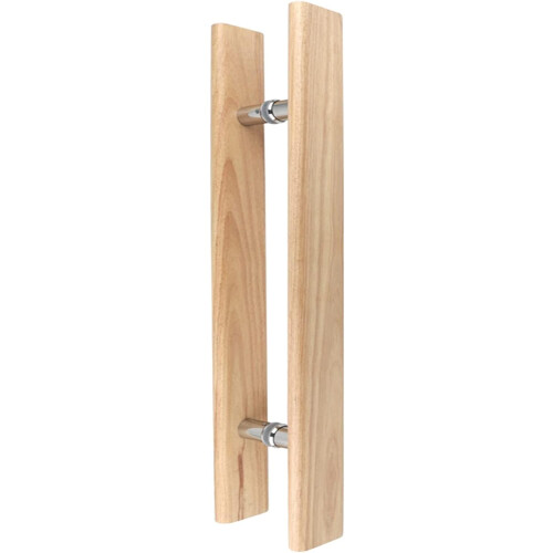 Modern Wooden Door Handle Set Solid Wood Sliding Pull H Shape DualSided Waterproof Varnish Grip