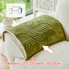 (Green, Armrest 27.5*27.5in(70*70cm)) 1pc of Comfortable Fleece Sofa Cushion Suitable for All Seasons, a Easy Modern