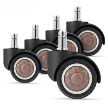5PCS Office Chair Wheels 2 Inch TPR Rubber Casters, Smooth Silent Rolling, Floor Protection, Red