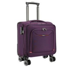 Lightweight 18 Inch Carry On Luggage with 360 Spinner Wheels, Durable Oxford Cabin Suitcase Purple