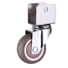 1.5 Inch TPE Swivel Caster Wheels with Brake, Ball Bearing U Mount Set of 5 for Cabinets and Trolleys