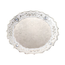 Metal Fruit Bowl,Decorative Fruit Holder Round Storage-White