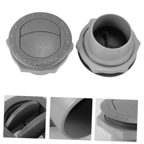 2pcs Round RV Air Vent Covers for Efficient Airflow, Easy Install Louvered Protective Design, Deep Gray 1