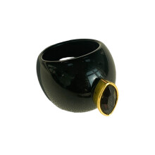 Trendy Colored Zircon Resin Rings Modern Designs For-Black