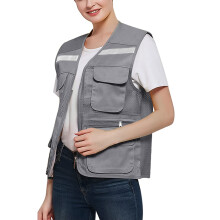 Visibility Safety Vest Grey Unisex Reflective Work Vest Heavy Duty Outdoor Running Volunteering