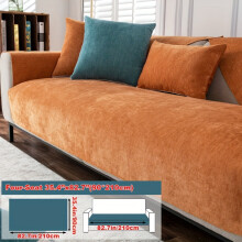 (Orange, 35.4*82.6in（90*210cm）) 1pc Sofa Cushion Universal for All Seasons Easy Modern Non-Slip Sofa Cover Full Cover Universal Cover