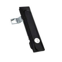 Zinc Alloy Cabinet Lock with Secure Pin Tumbler, Black Flat Lock for Electrical or Meter Box, 1Pcs