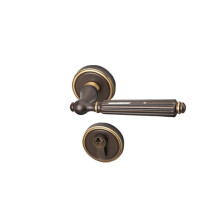 French Retro Brass Door Lock Magnetic Quiet Latch Solid Copper Handle for Bedroom Wooden Doors