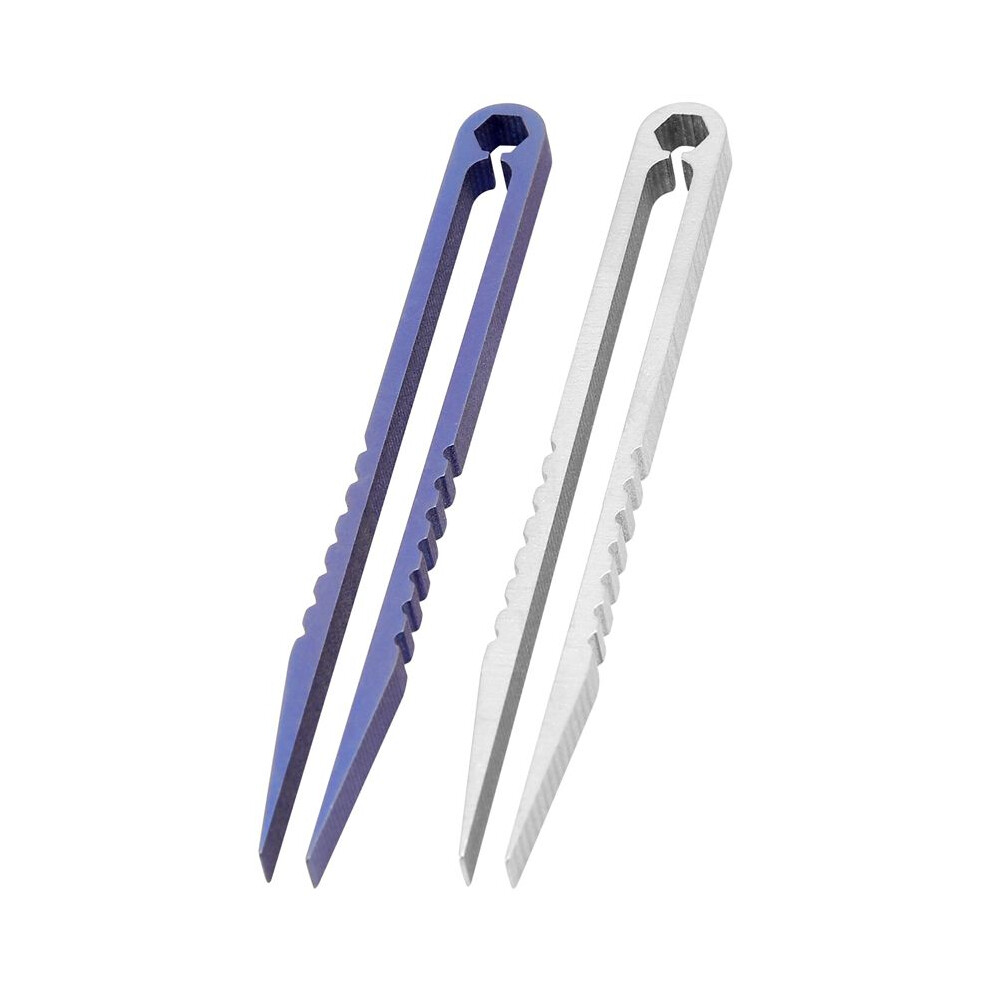 2 Pack  Tweezers Titanium Portable Titanium Alloy EDC Tweezers Survival Camping Outdoor Travel  Tool