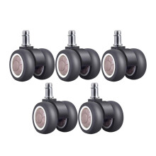 5PCS 2 Inch TPR Rubber Office Chair Casters, Quiet Rolling Replacement Wheels, 11mm Stem, 550lb Load