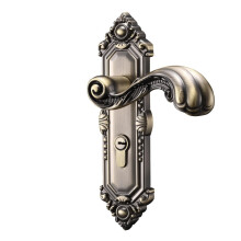 European Style Bronze Door Handle Lock, Elegant Finish Quiet Operation for Interior Bedroom Use
