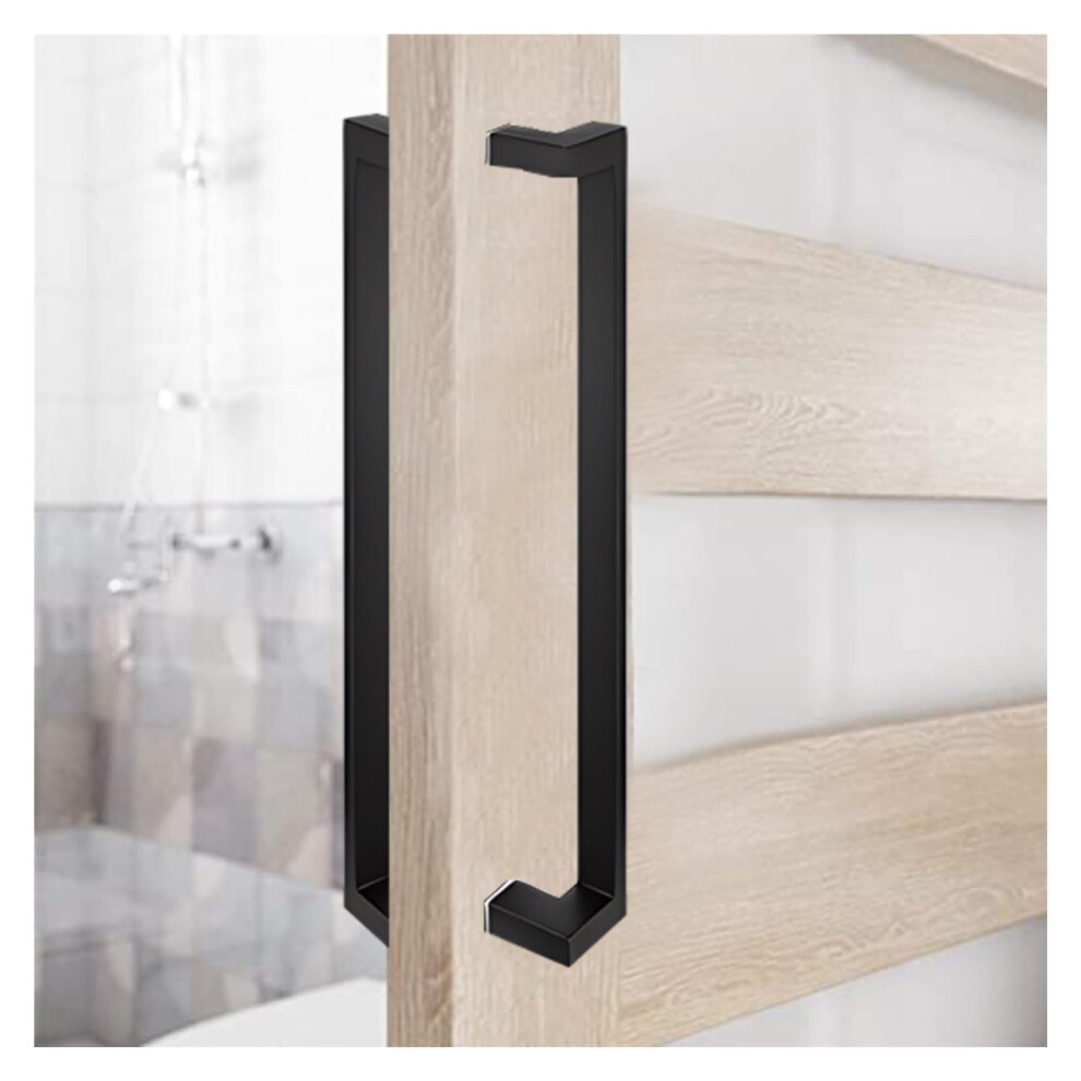Stainless Steel Sliding Barn Door Handle 80Cm Black Â Durable Dualside Pull For Glass Or Wooden Doors 9351714723527