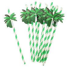 50 Pack Hawaiian Paper Straws with Tropical Party Design EcoFriendly Disposable for Luau Party