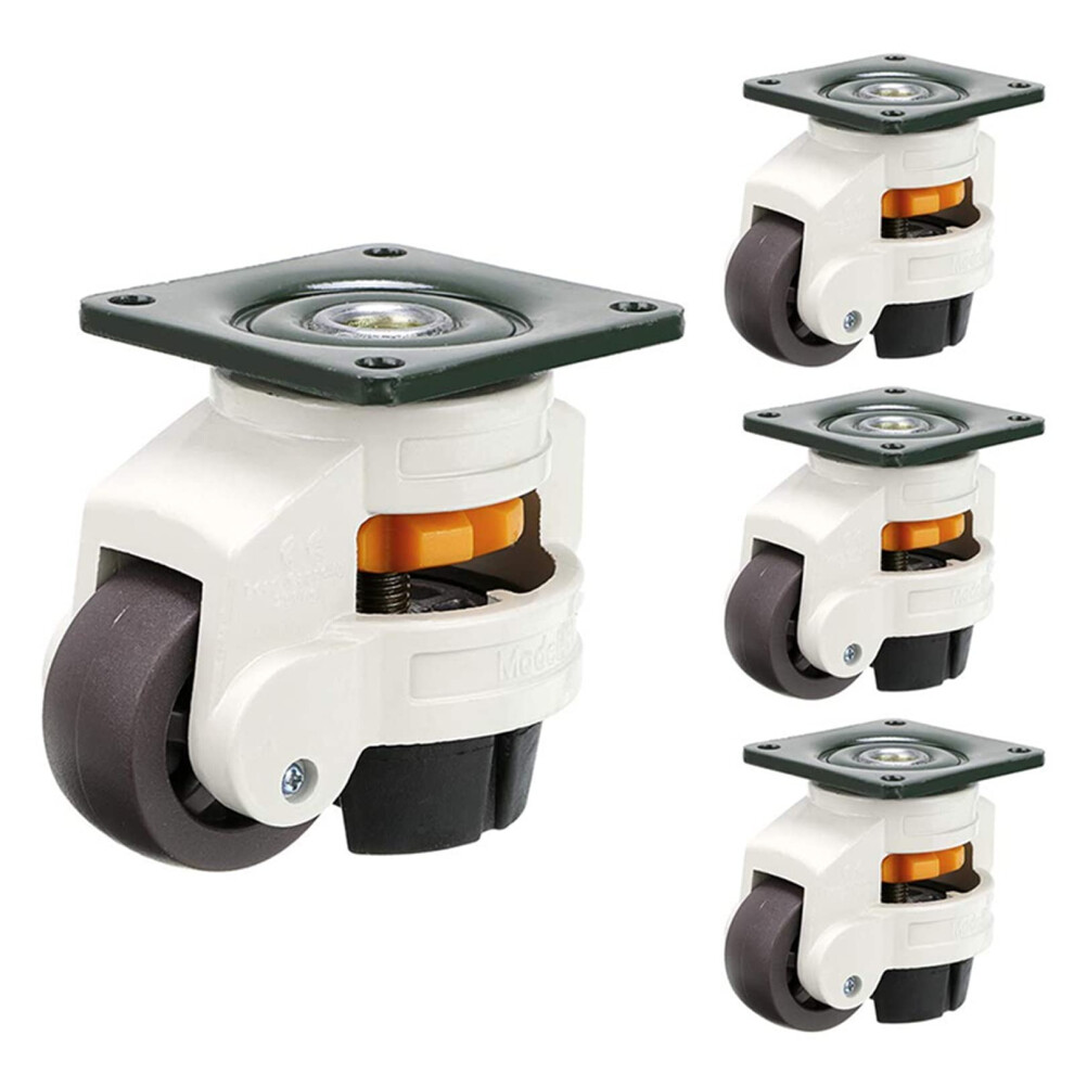 4Pcs Heavy Duty Leveling Casters With Adjustable Height And Retractable Pad For Equipment 42X42mm 9045646513683
