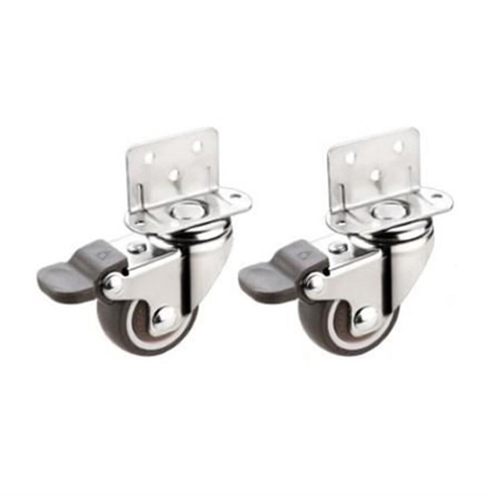2 Inch Tpe Swivel Caster Wheels With Brake, Super Silent Side Mounted Casters For Furniture 9073542247616