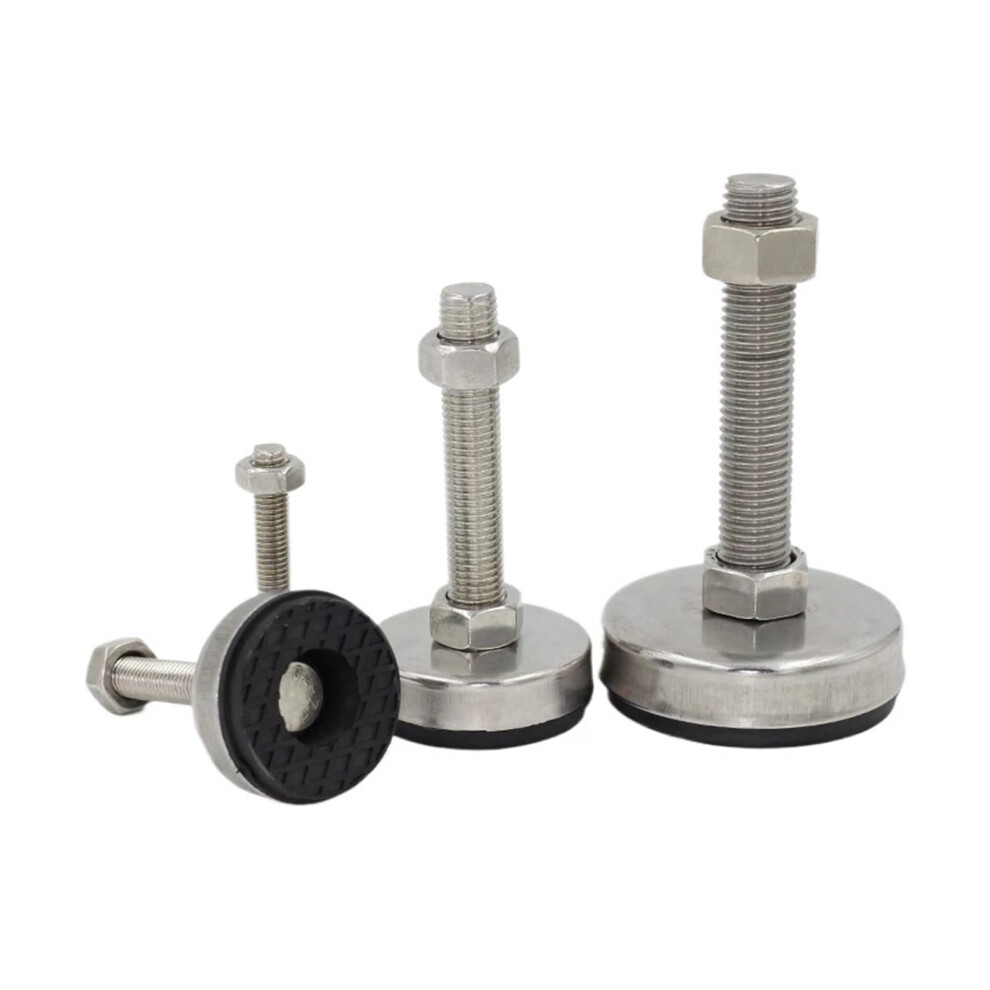 Adjustable Leveling Feet 304 Stainless Steel Heavy Duty M12 Anti Slip Rubber Pad For Machinery Furniture 4Pcs 9045646513928