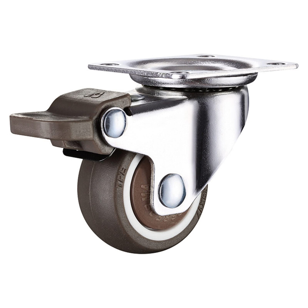 4Pcs 1.5 Inch Tpe Furniture Caster Wheels With Brake, Ultra Quiet Rubber Swivel Casters For Cabinets 9045646514482