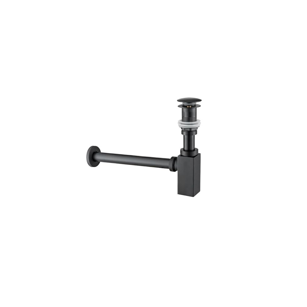 Chrome Bathroom Sink Drain Pop Up Stopper With Chrome Overflow, Square Ptrap Bottle Trap For Modern Basin Remodel 9045646529462