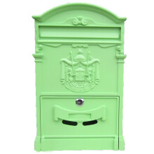 Retro Wall Mounted Locking Mailbox with Window, Weatherproof Large Capacity Drop Box for Home Office, Green