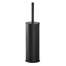 Long Handle Toilet Brush with Holder, 360 Deep Cleaning, SplashResistant Base, Black Bathroom Set