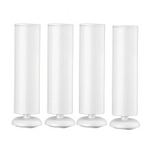 Adjustable Stainless Steel Furniture Legs Set of 4, White Cabinet Legs with Adjustable Height and Floor Protection Pad