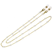 Fashion Eyeglass Chain for Women, 3 Pcs Pearl and Camellia Sunglasses Strap with Antislip Buckle Grip