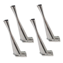 Adjustable Metal Furniture Legs 17cm Silver Set of 4, Replacement Sofa Legs with Modern Design