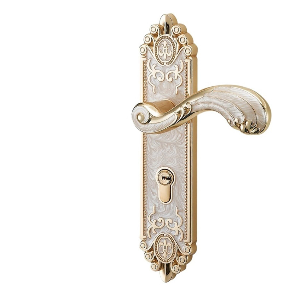 Silent Interior Door Handle Lock Gray Zinc Alloy Lever For Bedroom Easy Installation Upgrade 9045646514390