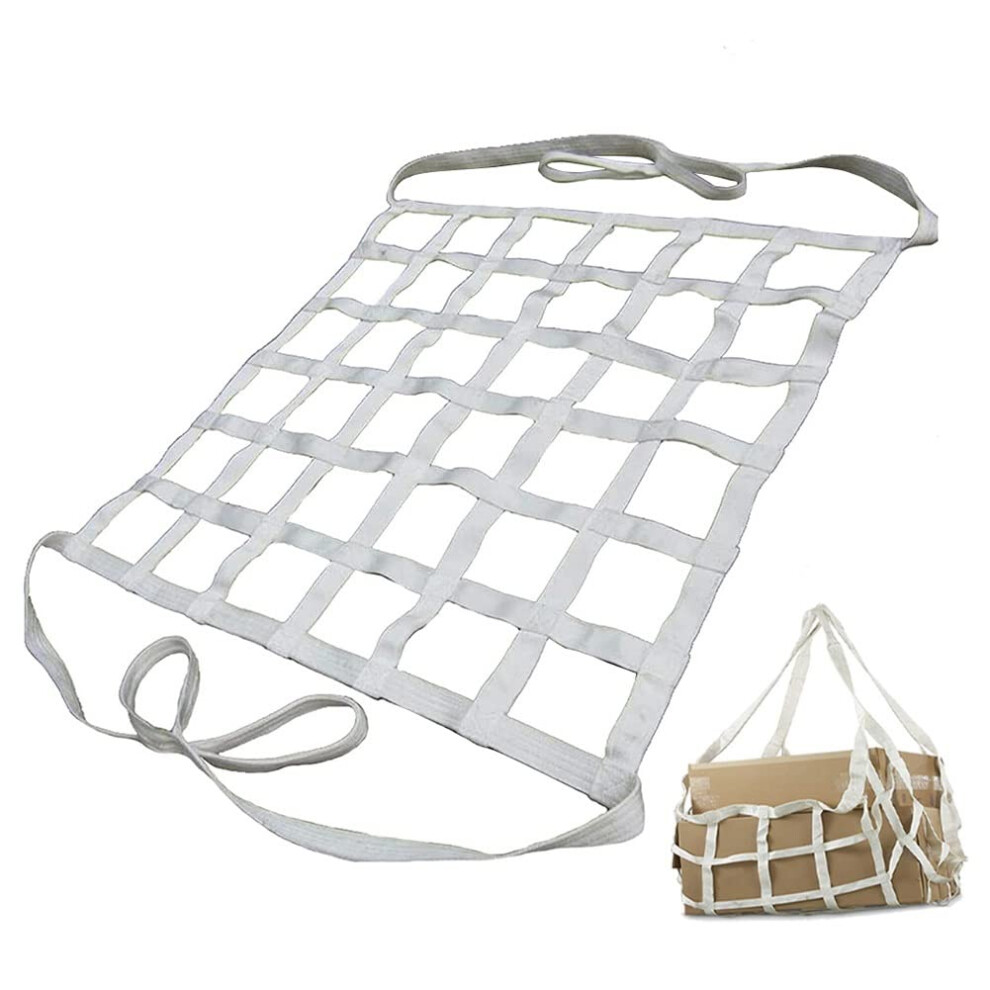 White Nylon Lifting Sling Cargo Net 1X1m 1Ton For Truck Trailer Dock Loading Fast Secure Handling 9045646514833