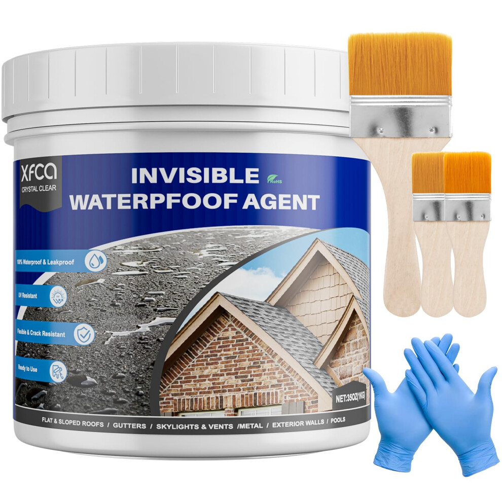 Waterproof Sealant 35Oz Transparent Coating With Invisible Waterproof Protection For Roof Wall Bathroom Kitchen 9351714724678