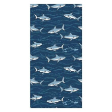 Oversized Microfiber Quick Dry Beach Towel Shark Design, Sand Resistant Lightweight Absorbent Travel Towels