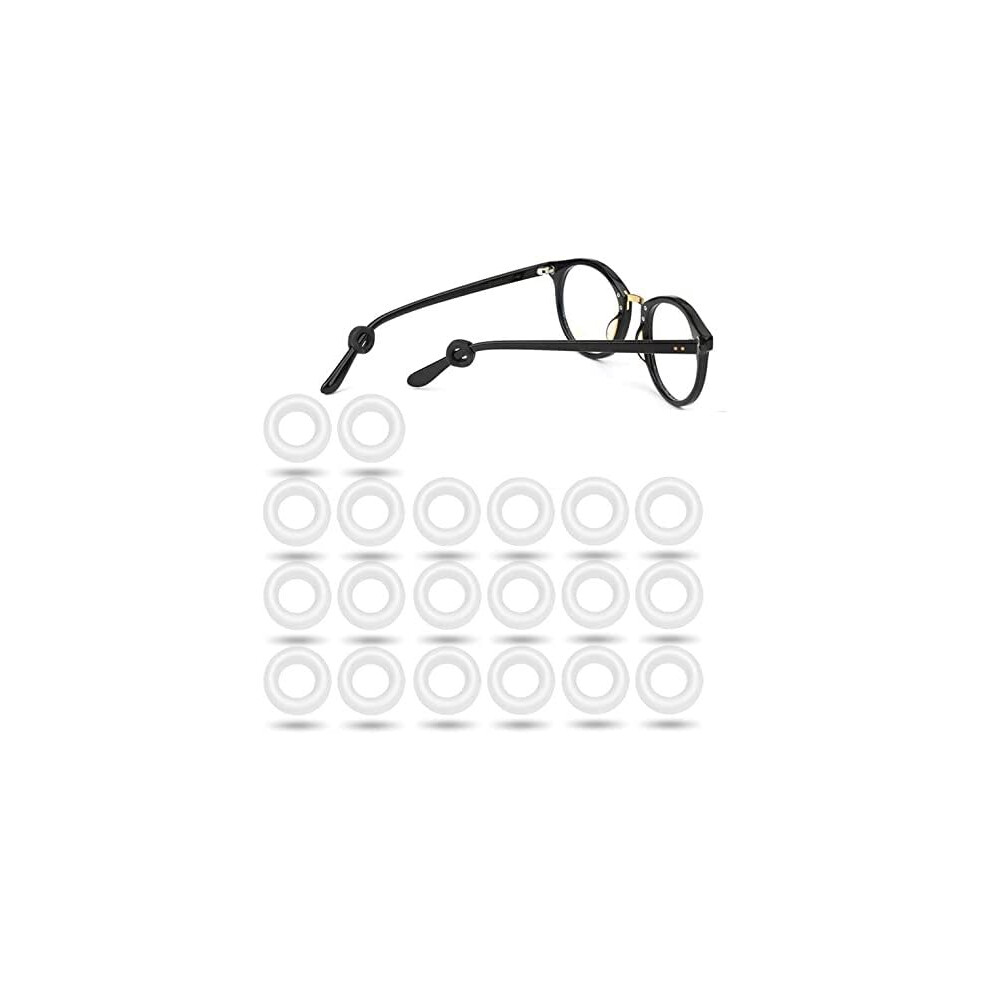 White 10 Pairs Eyeglass Ear Hooks Silicone Glasses Retainers Antislip Soft Comfort Fit For Sports