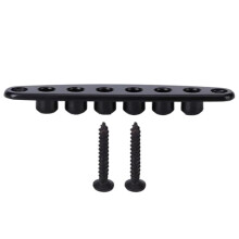 Black Zinc Alloy Bass Guitar String Through Plate with Ferrules, Durable Stable Anchoring for Electric Bass