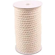 8mm Beige Macrame Rope 20m Durable Twisted Cotton Cord for DIY Crafts Wall Hanging Decor