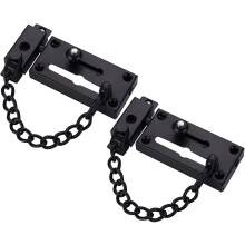 Heavy Duty Stainless Steel Door Chain Lock with Spring Button, Silver Anti Theft Security Chain for Home Entry
