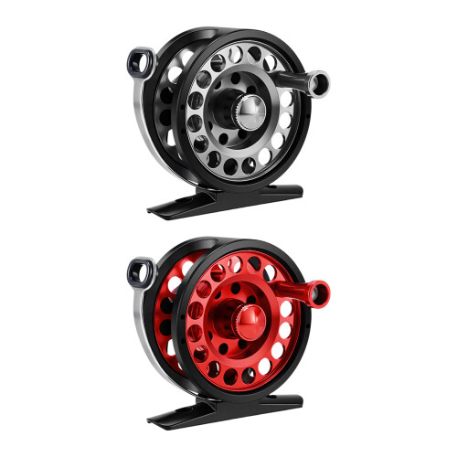 Ergonomic Handle Fishing Reel With Coating For Extended-Red 1