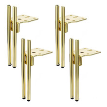 4pcs 18cm Gold Metal Furniture Legs, Modern Steel Hairpin Table Legs for Desk, Durable with Screws and Protective Feet Pads