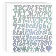 1 Inch Silver Letter Stickers 880 Pcs Glitter Alphabet Vinyl Decals Self Adhesive Waterproof for Crafts Scrapbooking Mailbox