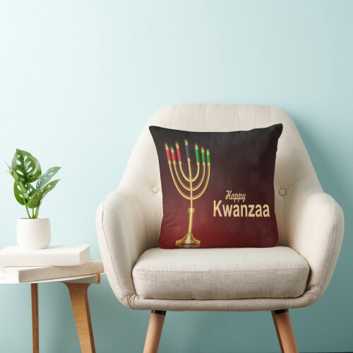 Capa de almofada decorativa com estampa da herança africana do Kwanzaa, 45 x 45 cm (18 x 18 polegadas) 2